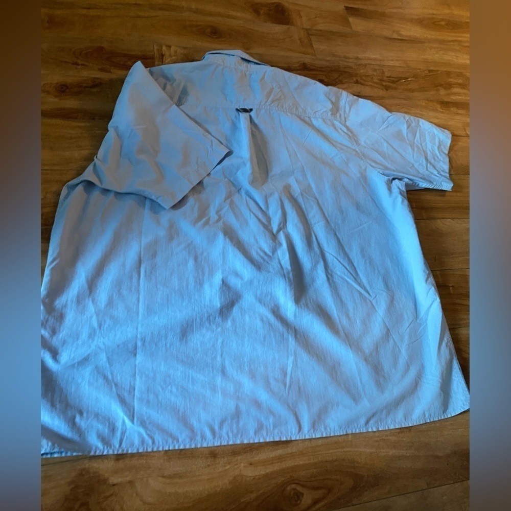 Wrangler Plus Size Mens Light Blue Button Down Shirt Size 3XL - Picture 6 of 11
